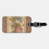 Étiquette À Bagage Carte du monde 1700s Antique Continents (Devant horizontal)