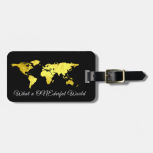 Étiquette À Bagage Carte du monde Adresse quel ONEderful Black Gold