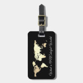 Étiquette À Bagage Carte du monde Adresse quel un ONEderful blanc noi (Devant Vertical)