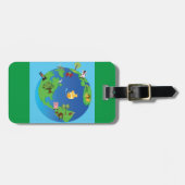 Étiquette À Bagage Carte du monde animal Mignonne illustration de la (Devant horizontal)