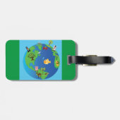Étiquette À Bagage Carte du monde animal Mignonne illustration de la (Dos horizontal)