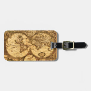 Étiquette À Bagage Carte du monde antique
