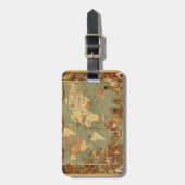 Étiquette À Bagage Carte du monde Antique 1886 Illustré (Devant Vertical)