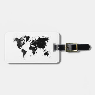 Étiquette À Bagage Carte du monde d'aquarelle