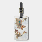 Étiquette À Bagage Carte du monde de motif (Devant Vertical)