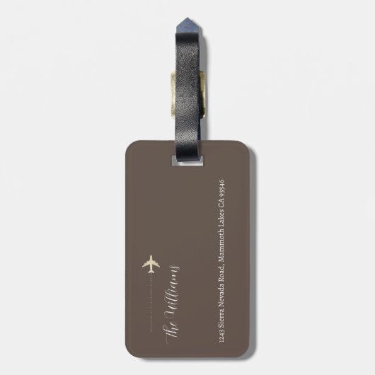 Étiquette À Bagage Carte du monde de Voyage en famille personnalisée (Dos Vertical)