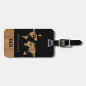 Étiquette À Bagage Carte du monde Identificateur de voyage internatio (Devant horizontal)