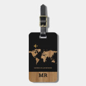 Étiquette À Bagage Carte du monde Identificateur de voyage internatio (Devant Vertical)