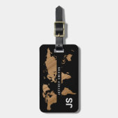 Étiquette À Bagage Carte du monde Identificateur de voyage internatio (Devant Vertical)