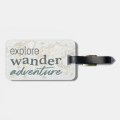 Étiquette À Bagage Carte du monde moderne Voyager Typographie d'avent (Dos horizontal)