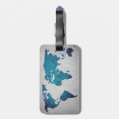 Étiquette À Bagage Carte du monde | Papier froissé (Dos Vertical)
