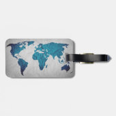 Étiquette À Bagage Carte du monde | Papier froissé (Dos horizontal)