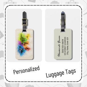 Étiquette À Bagage Carte du monde personnalisée Voyage aventure moder