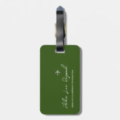 Étiquette À Bagage Carte du monde vert avec nom pour identifier les b (Dos Vertical)