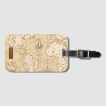 Carte du monde vintage avec nom