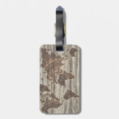 Étiquette À Bagage Carte du monde Wanderlust | étiquette de bagage (Dos Vertical)