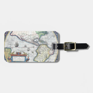 Étiquette À Bagage Carte du nouveau monde 1570 des Amériques