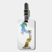 Étiquette À Bagage Carte du Panama Impression d'affiche illustrée de  (Devant Vertical)