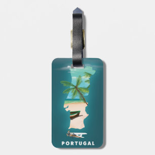 Étiquette À Bagage Carte du Portugal imprimé affiche de voyage.