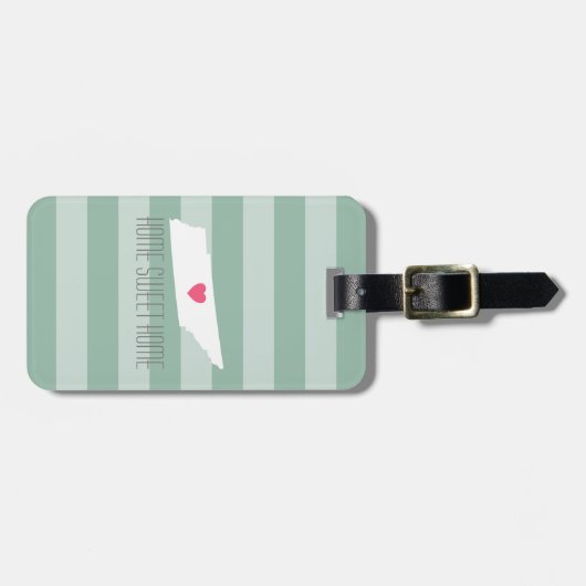 Étiquette À Bagage Carte du Tennessee Maison État Amour avec Cœur Per (Devant horizontal)
