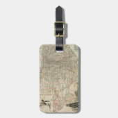 Étiquette À Bagage Carte du Texas aux frontières du comté (Devant Vertical)