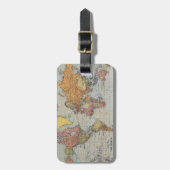 Étiquette À Bagage Carte générale vintage du monde (Devant Vertical)