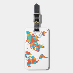 Étiquette À Bagage Carte géométrique abstraite du monde