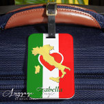 Étiquette À Bagage Carte Gold Italie personnalisée drapeau italien<br><div class="desc">Montrez votre amour pour l'Italie avec notre superbe étiquette de bagage de carte italienne en or, encapsulant l'essence de ce beau pays avec un drapeau italien design. Conçu de manière experte par Mylini Design, réputé pour son souci du détail et son savoir-faire supérieur. Cette étiquette de bagage n'est pas seulement...</div>