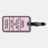 Étiquette À Bagage Carte gothique Pink Floral Spirit (Dos horizontal)