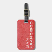 Étiquette À Bagage Carte graphique de San Francisco (Devant Vertical)
