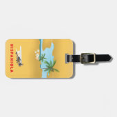 Étiquette À Bagage Carte Hispaniola illustré imprimé. (Devant horizontal)