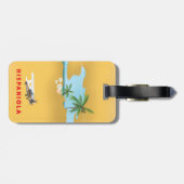 Étiquette À Bagage Carte Hispaniola illustré imprimé. (Dos horizontal)