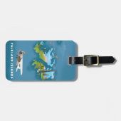 Étiquette À Bagage Carte illustrée des îles Falkland (Devant horizontal)