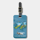 Étiquette À Bagage Carte illustrée des îles Falkland (Devant Vertical)