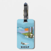Étiquette À Bagage Carte illustrée Sicile poster voyage (Dos Vertical)