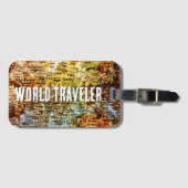 Étiquette À Bagage Carte internationale du voyageur Abstrait (Devant Horizontal)