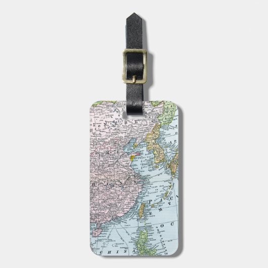 ÉTIQUETTE À BAGAGE CARTE : L'ASIE DE L'EST, 1907 (Devant Vertical)