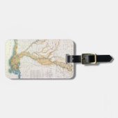 ÉTIQUETTE À BAGAGE CARTE : LE FLEUVE MISSISSIPPI, 1861 (Devant horizontal)