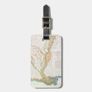 ÉTIQUETTE À BAGAGE CARTE : LE FLEUVE MISSISSIPPI, 1861