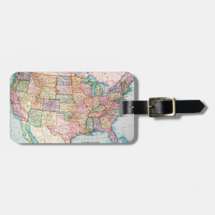 Étiquette À Bagage Carte : Les Etats-Unis, 1905