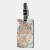 Étiquette À Bagage Carte : Les Etats-Unis, 1905 (Devant Vertical)
