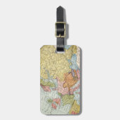 ÉTIQUETTE À BAGAGE CARTE : L'EUROPE, 1885 (Devant Vertical)