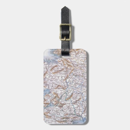 Étiquette À Bagage Carte : L'Irlande, 1851 (Devant Vertical)