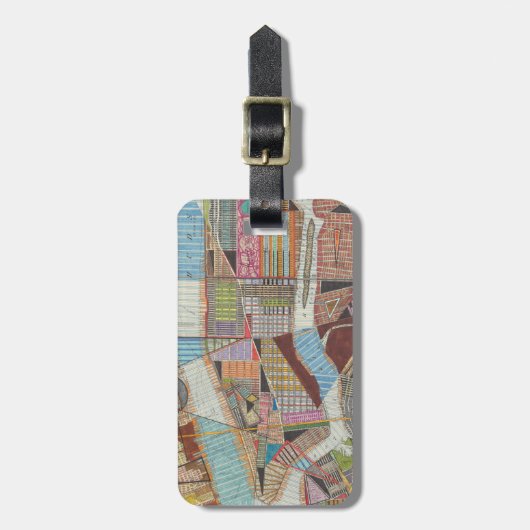 Étiquette À Bagage Carte moderne de New York II (Devant Vertical)