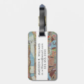 Étiquette À Bagage Carte moderne de New York III (Dos Vertical)
