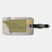 Étiquette À Bagage Carte Mondiale De Voyage Monographique Adresse Per (Dos horizontal)