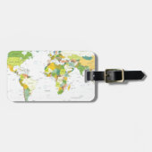 Étiquette À Bagage Carte mondiale Globe Pays Atlas (Devant horizontal)