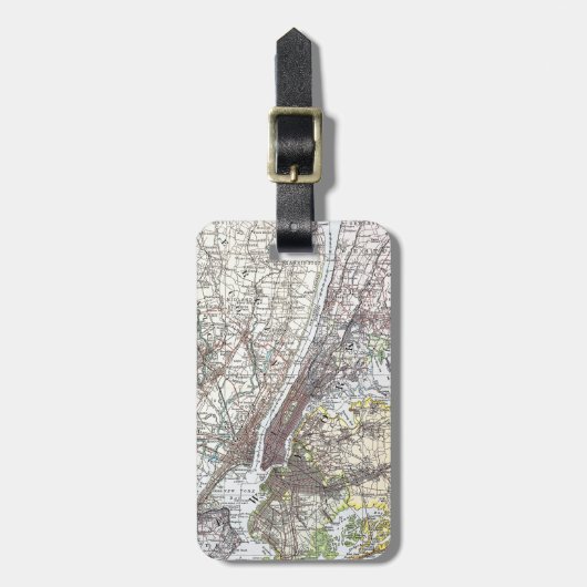 Étiquette À Bagage Carte : New York-area, 1906 (Devant Vertical)
