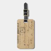 Étiquette À Bagage Carte postale française vintage (Devant Vertical)