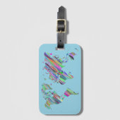 Étiquette À Bagage Carte Rainbow World (Devant Vertical)